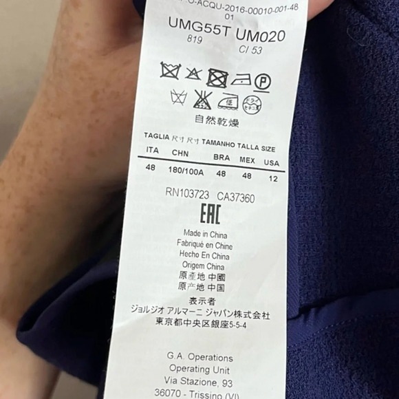 Armani Collezioni • NWT $1295 Blueish Purple Zip Front Giacca Blazer - Picture 6 of 10